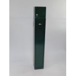 A Gunmark green metal gun cabinet, with keys.