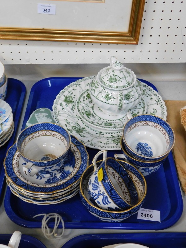 Assorted tea and coffee wares, including Royal Tudor, Old Willow pattern service and Adderley, and - Image 5 of 6