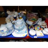 A Colclough porcelain part tea service, further tea wares, vases, Aynsley and other porcelain