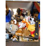 Teddy bears and other soft toys, including cartoon figures, etc. (5 boxes)