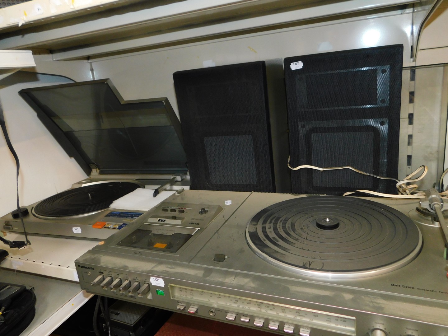 A JVC fully automatic turntable system L-L1, together with a Panasonic hi-fi system SG3200, with