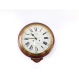 A Comitti of London mahogany cased wall clock, 8-day movement with bell strike, 32cm diameter.