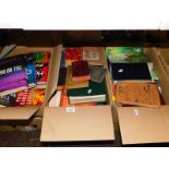 Books comprising childrens and adult literature, hard and soft back. (3 boxes)