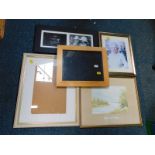 Ann Thomas. Polecats and kestrels framed print and foxes and buzzards framed print, together with