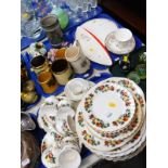 A part tea and dinner service, decorated with fruit and leaves, Carlton ware dish, Royal Doulton