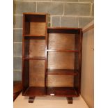 A mid 20thC mahogany pigeon hole unit, of five compartments, raised on stepped feet, 90cm high, 60cm