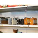 A Bush TR130 radio, and four other radios; TR230., Fidelity Rad 19., Bush PTR175., and