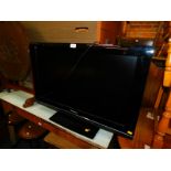 A Panasonic Viera 32inch LCD television, model TX-32L-D80, with remote.