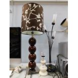 Three table lamps.