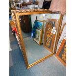 A rectangular gilt wood wall mirror, 112cm x 86cm.