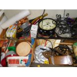 Assorted collectibles, including flower presses, games, cake moulds, Raphael sculptures, etc. (4