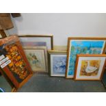 Pictures and prints, Robin Smith limited edition prints, Kingfisher Bank and resting boats, etc. (