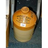 A Harvey & Co Wine Merchants Nottingham & Newark-On-Trent two tone glazed stoneware flagon,