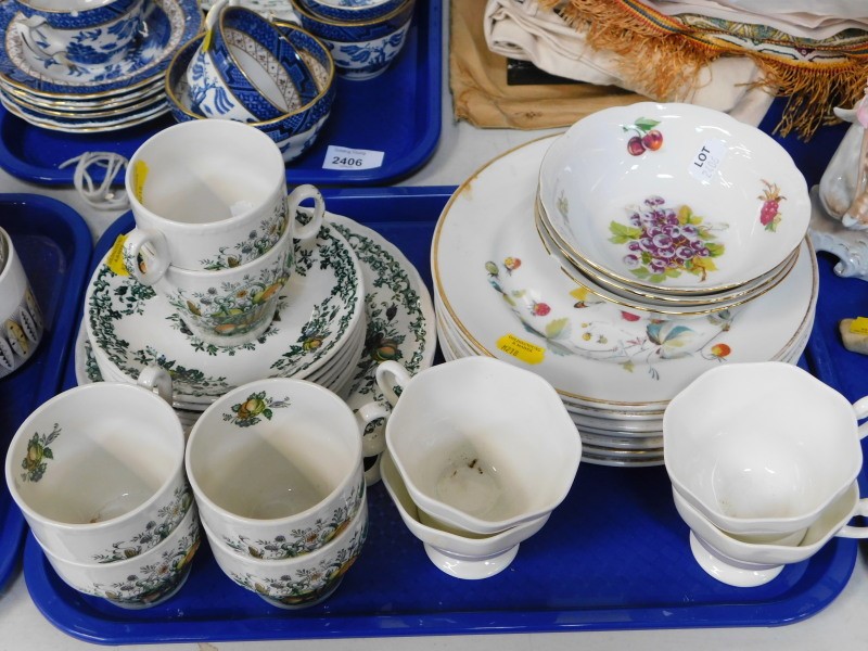 Assorted tea and coffee wares, including Royal Tudor, Old Willow pattern service and Adderley, and - Image 3 of 6