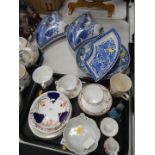 Spode early 19thC blue and white supper dishes and covers, Chinese blue and white dish, tea wares,