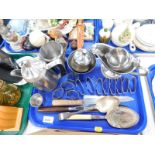 A Nedder Continental stainless steel coffee set, stainless steel napkin rings, etc. (1 tray)