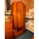 A mid 20thC walnut part bedroom suite, comprising wardrobe, 160cm high, 93cm wide, 51cm deep, and