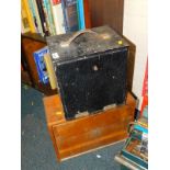 Two wooden tool boxes, one containing tools to include tap and die sets, hand tools, the other