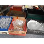 Assorted pressed and cut table glassware, cocktail dishes, champagne flutes, fruit bowls, etc. (5