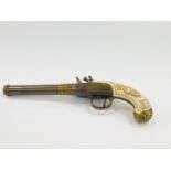 A replica Liege XVIII S Flintlock pistol.