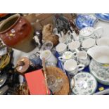 A pottery breakfast service decorated in the Country Vine pattern, two figures of shire horses, etc.