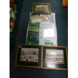 Lowry prints, hunting related prints, etc. (quantity)