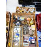 Wade Whimsies, other cartoon animals, collectible thimbles, matchboxes and sundries. (1 box plus)