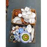 Royal Tuscan part coffee and dinner wares, decorated in the Tiara pattern, treen bowls, part tea