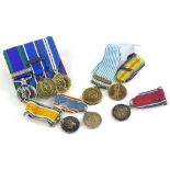A collection of miniature medals, to include the NATO medal with bar for Korea 1914-18 Campaign