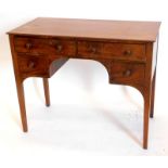 An early 19thC mahogany dressing table or small sideboard, with an arrangement of four drawers