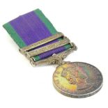 An Elizabeth II Campaign Service medal with bars for the Malay Peninsular and Borneo awarded to a