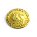 A George I gold quarter guinea, dated 1718.