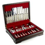 A canteen of Springtime pattern silver plated cutlery, the blades stamped Eden Parker Limited, in