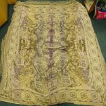 A late 19thC/early 20thC large oriental style bed covering. By family repute from Revesby Abbey,