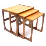 A nest of three G-plan teak retro tables, 53cm wide.