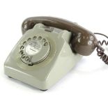 A 1964 GPO 706 grey telephone, with bell on/off switch fitted.