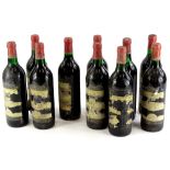 Ten bottles of Baron Philippe De Rothschild 1966 Mouton-Cadet (AF).