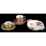 A collection of ceramics, to include a Royal Crown Derby Imari pattern small cup and saucer, a Derby