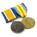 Two First World War medals, awarded to a S.4-158658 Private G.F. Garlisle, of the A.S.C., the 1914-