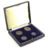 A set of four 1908 Maundy coins, in original fitted case.
