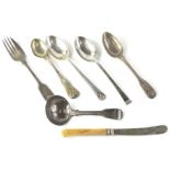 A collection of small silver, to include teaspoons etc., weighable items 6¼oz.