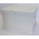 An early to mid 20thC pattern maker's tool chest, with later white painted exterior, the interior
