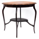An Edwardian walnut window table, the oval top with a moulded edge, on cabriole supports with