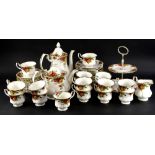A Royal Albert Old Country Roses pattern part tea service, to include teapot, coffee pot, various
