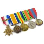A group of First and Second World War medals, awarded to a 5332 Private A. Lovett, of the 1st