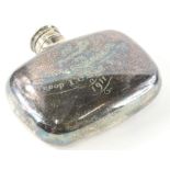 A silver plated hip flask, engraved "presented to Captain Bardolph, Troop I.C.SGD. B.C.H 1911".