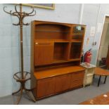 A teak side cabinet, bentwood hat stand, Lloyd Loom style side bedside table, etc. (a quantity).
