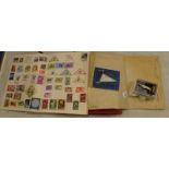 A quantity of stamps, first day covers, Jaguar badge, coins, etc., (a quantity).
