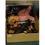Various toys, to include wrestling figures, doll, etc. (1 box)