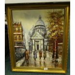 Fuderie. Continental street scene, possibly Paris, oil on canvas, 60cm x 40cm.